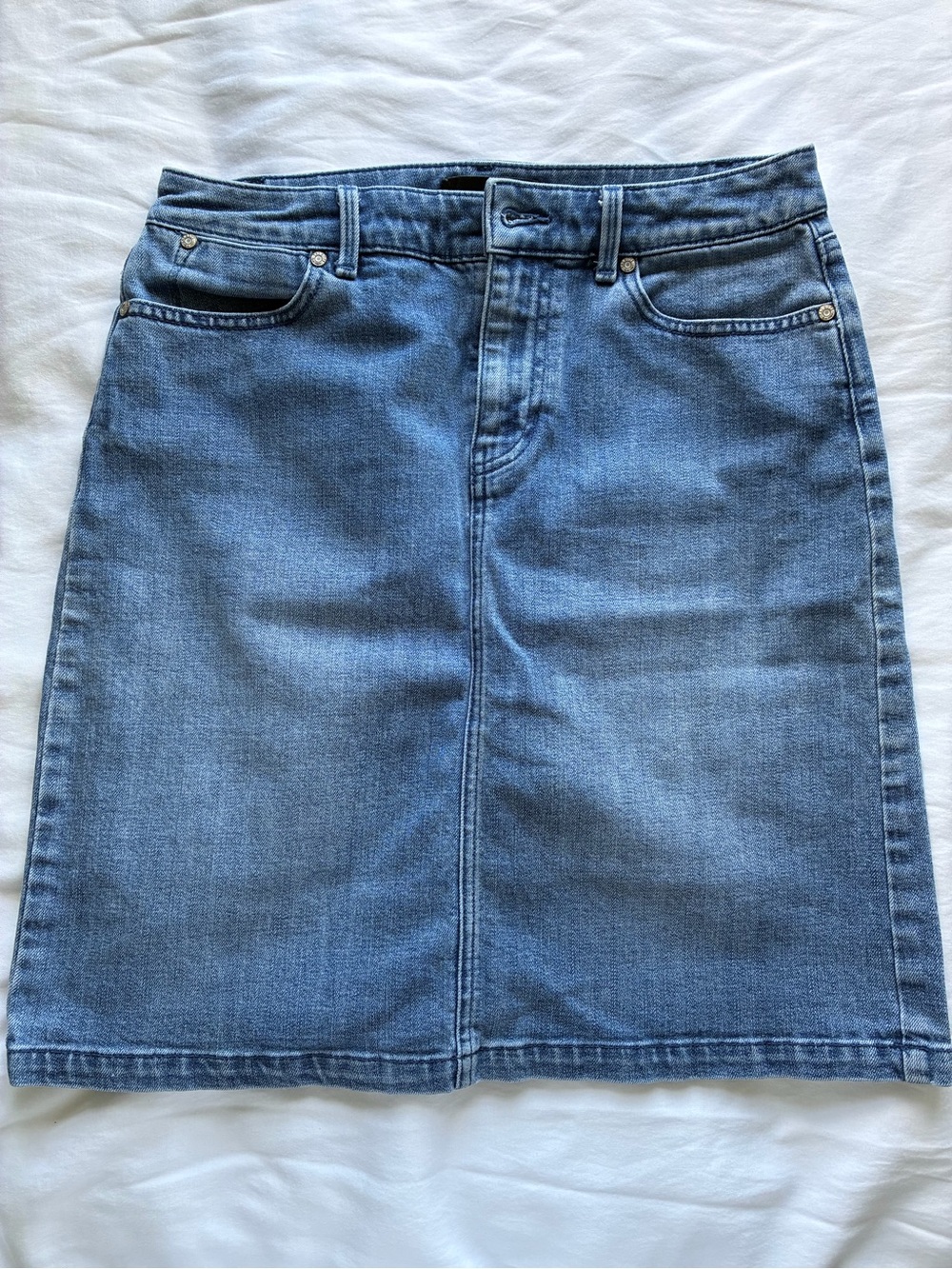 Talbots Classic Blue Denim Skirt - Women's Straight A-Line